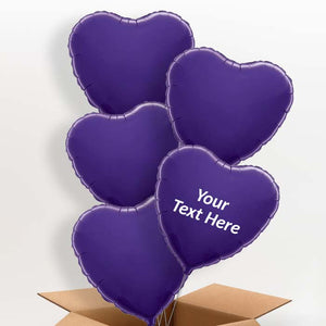 Personalisable Purple Heart Helium Balloon in a Box