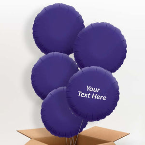 Personalised Purple Circle Helium Balloon in a Box