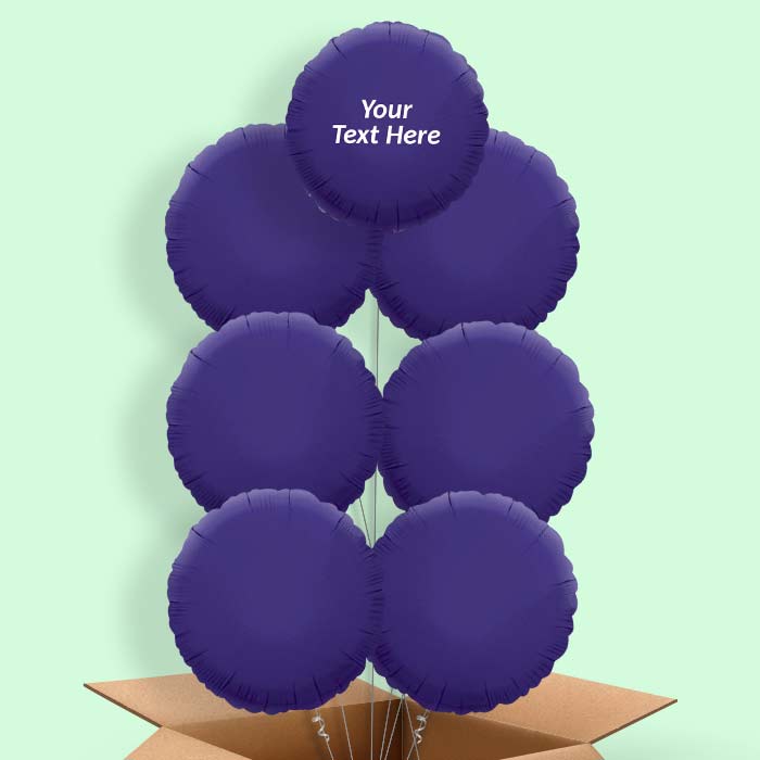 Personalised Purple Circle Helium Balloon in a Box - 7 Balloon | Party Save Smile