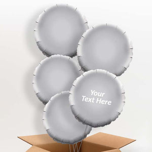 Personalised Silver Circle Helium Balloon in a Box