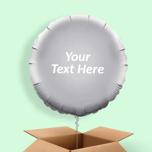 Personalised Silver Circle Balloon in a Box