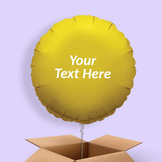 Personalised Gold Balloon in a Box - Circle