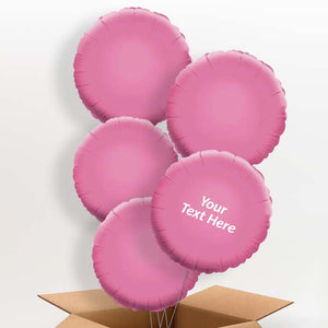 Baby Pink Circle Personalised Helium Balloon in a Box