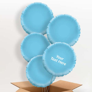 Baby Blue Circle Personalised Helium Balloon in a Box
