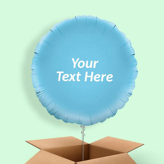 Baby Blue Circle Personalised Balloon in a Box