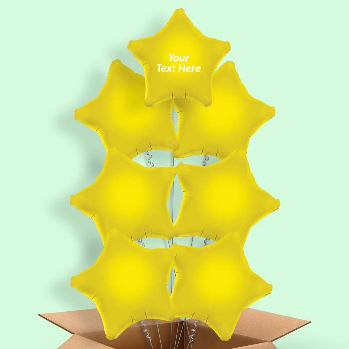 Personalised Yellow Star Helium Balloon - 7 Balloon | Party Save Smile