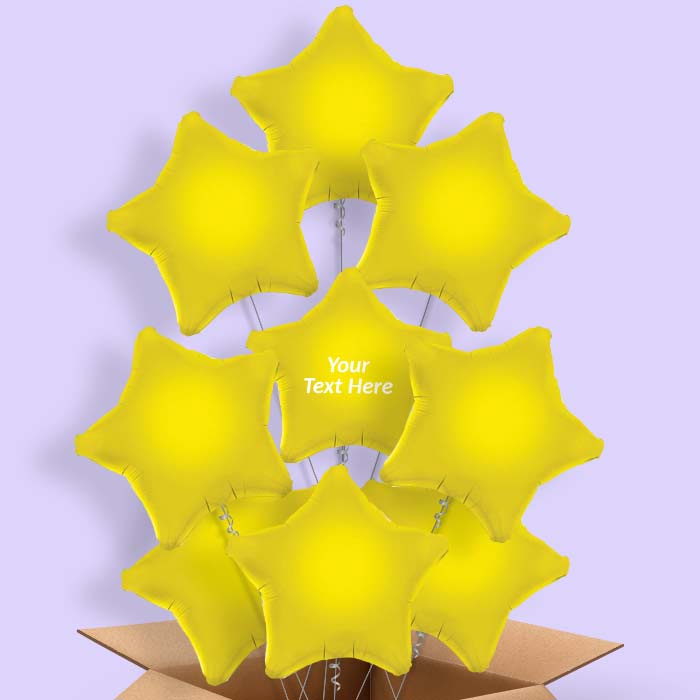 Personalised Yellow Star Helium Balloon - 9 Balloon | Party Save Smile