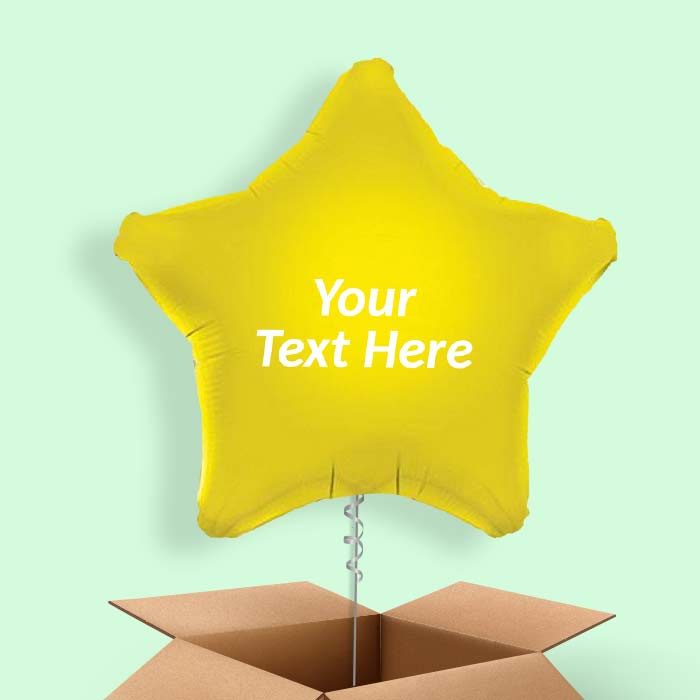Personalised Yellow Star Helium Balloon - 1 Balloon | Party Save Smile