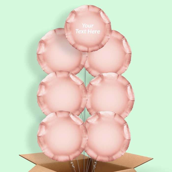 Rose Gold Circle Helium Balloon in a Box - 7 Balloon | Party Save Smile