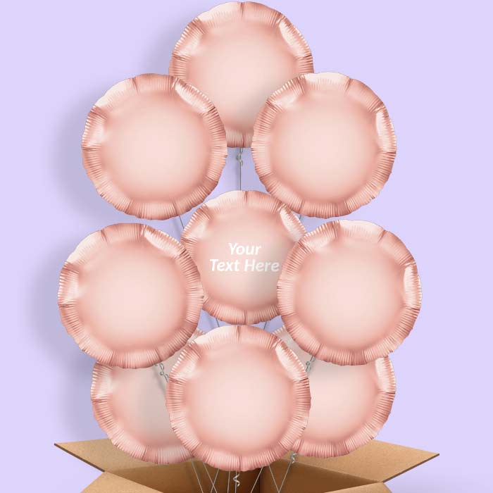 Rose Gold Circle Helium Balloon in a Box - 9 Balloon | Party Save Smile