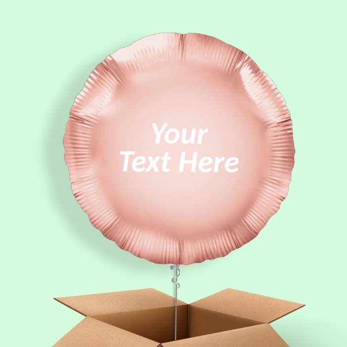 Rose Gold Circle Helium Balloon in a Box - 1 Balloon | Party Save Smile