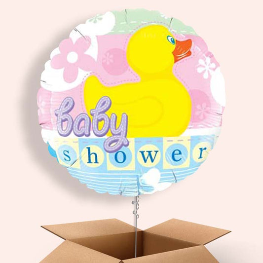 Neutral Baby Shower Balloons in a Box (Duck)