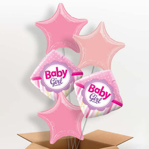 Baby Girl Diamond Helium Balloons Delivered