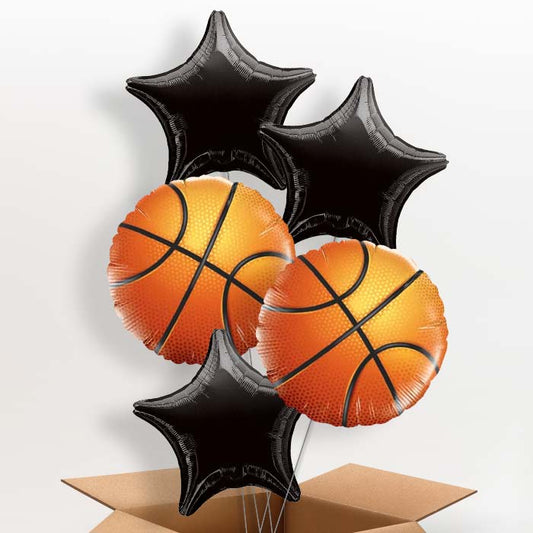 Basketball Helium Balloons in a Box - 5 Balloon | Party Save Smile