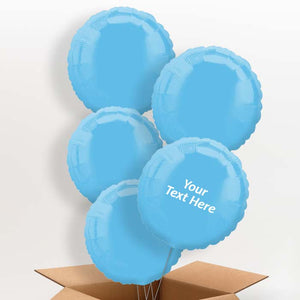 Baby Blue Plain Circle Helium Balloon in a Box