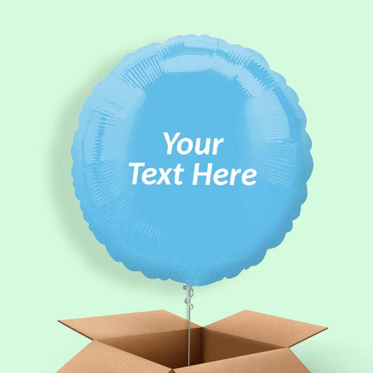 Baby Blue Plain Coloured Circle Balloon in a Box