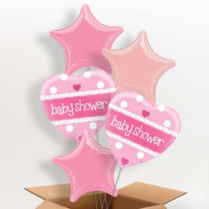 Pink Baby Shower Helium Balloons Delivered Inflated