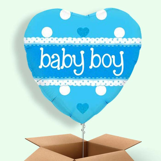 Balloons Baby Shower in a Box (Blue Polka)