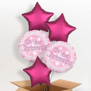 Christening Helium Balloons in a Box (Pink On Your)