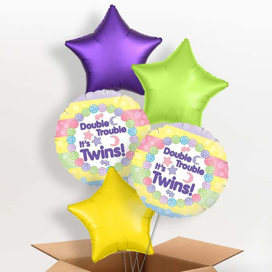 It's Twins New Baby Helium Balloons in a Box - 5 Balloon | Party Save Smile