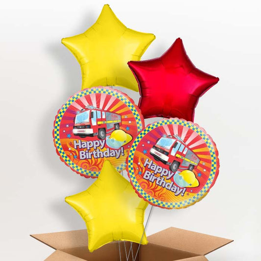 Fire Engine Birthday Helium Balloon in a Box - 5 Balloon | Party Save Smile