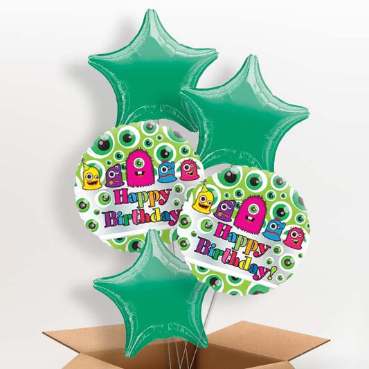Monsters Happy Birthday Helium Balloon in a Box - 5 Balloon | Party Save Smile