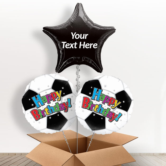 Football Personalised Balloons Delivered Inflated (3 Balloon Set) - Balloon Trio | Party Save Smile