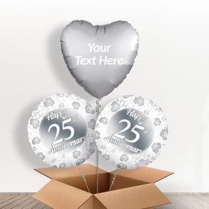 Personalised Silver Anniversary Gifts - Balloon Bouquet