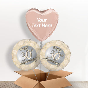 Personalised 30th Wedding Anniversary Helium Balloons