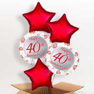 40th Wedding Anniversary Helium Balloons in a Box