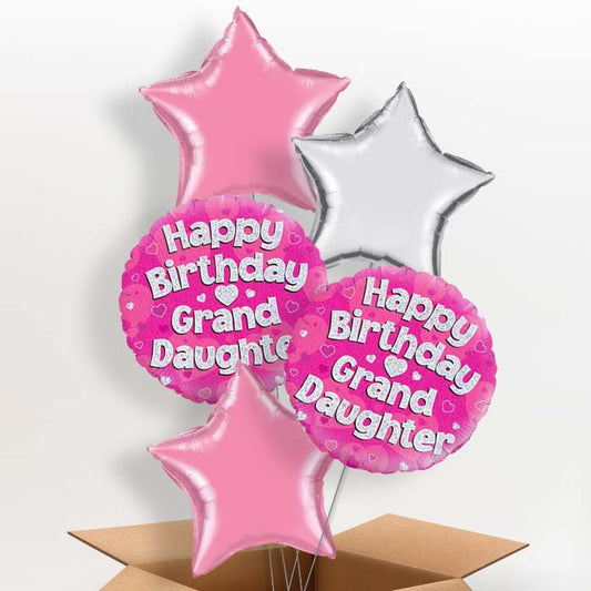 Grandaughter Helium Balloon in a Box - Happy Birthday - 5 Balloon | Party Save Smile
