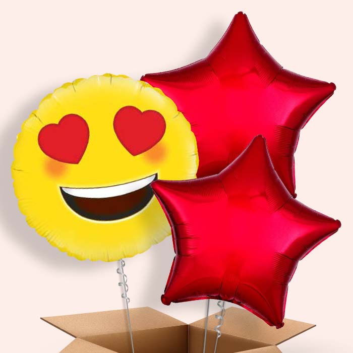 Emoji Heart Eyes Helium Balloon in a Box