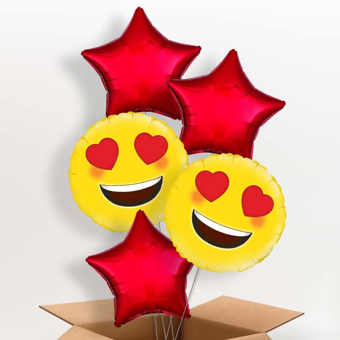 Emoji Heart Eyes Helium Balloon in a Box