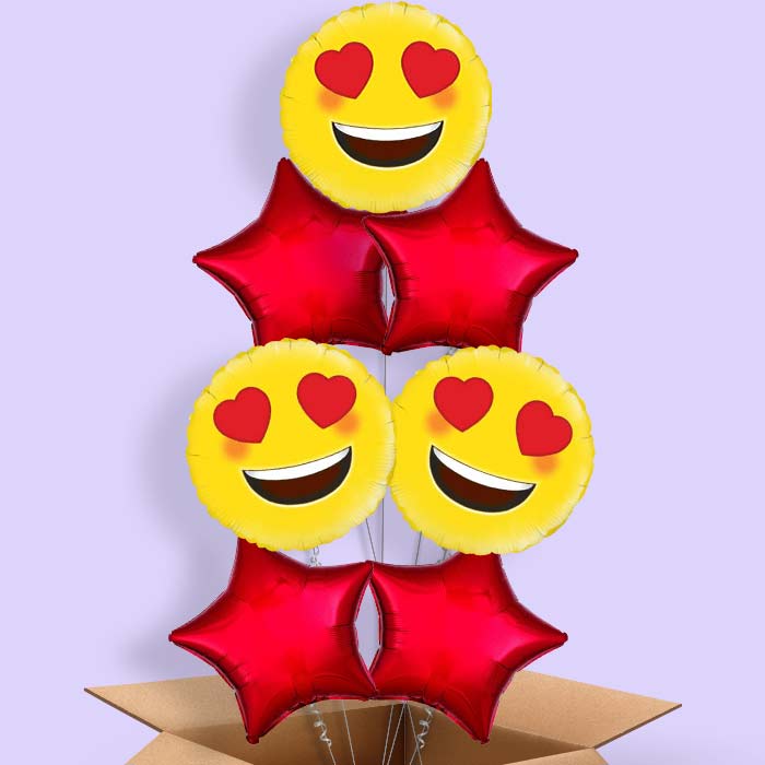 Emoji Heart Eyes Helium Balloon in a Box