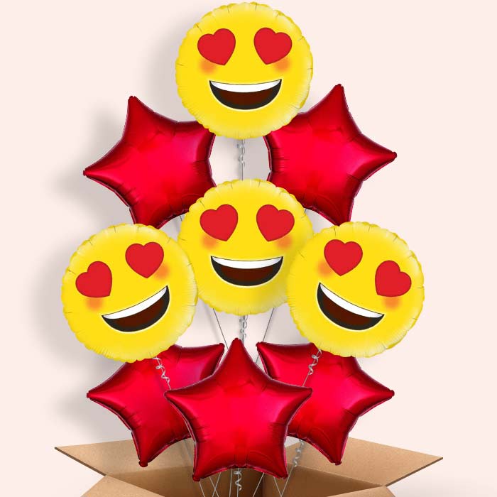 Emoji Heart Eyes Helium Balloon in a Box