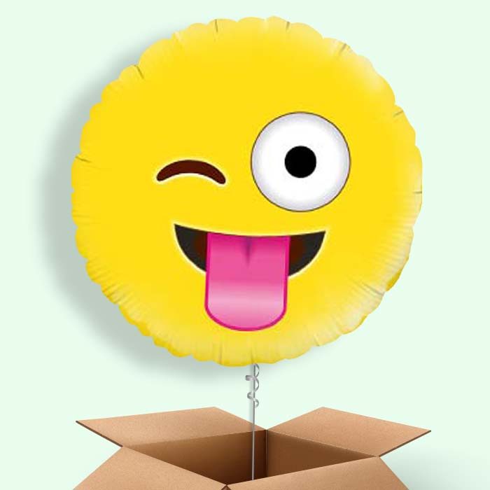 Crazy Emoji Helium Balloons in a Box - 1 Balloon | Party Save Smile