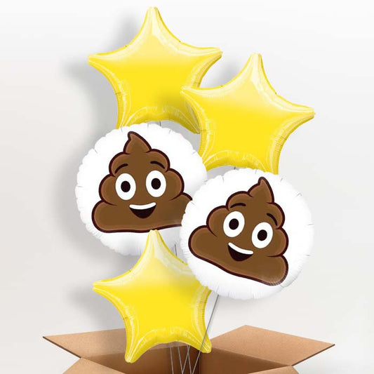 Poop Emoji Helium Balloon in a Box - 5 Balloon | Party Save Smile