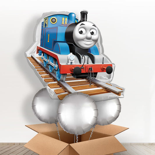 Giant Thomas the Tank Engine Helium Balloons in a Box - With 3 Themed Balloons | Party Save Smile