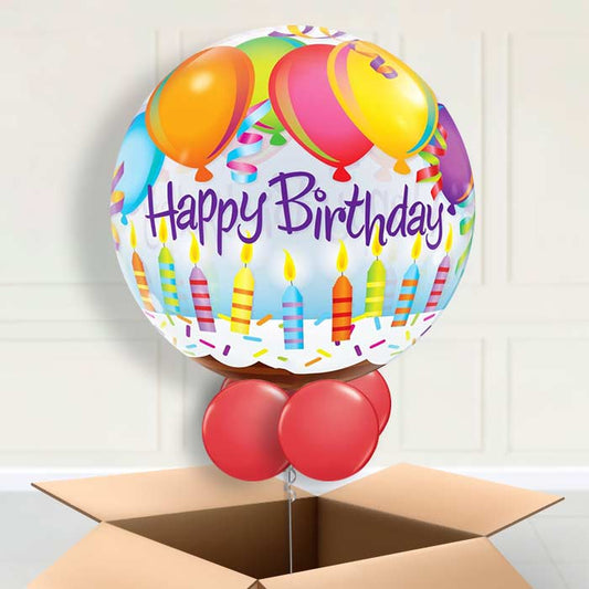 Cake & Balloons Birthday Bubble Balloons in a Box - Bubble Balloon | Party Save Smile