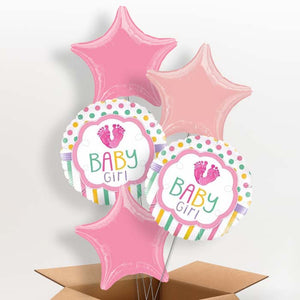 Baby Girl Feet Helium Balloon in a Box