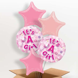 New Baby Girl Helium Balloons in a Box (Baby Girl)