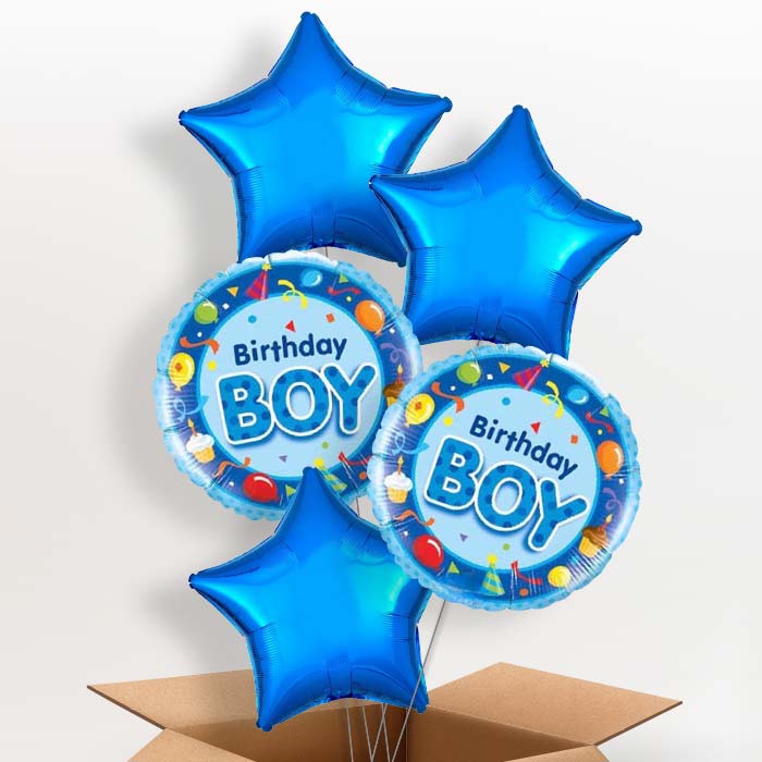 Birthday Boy Celebration Helium Balloon in a Box - 5 Balloon | Party Save Smile