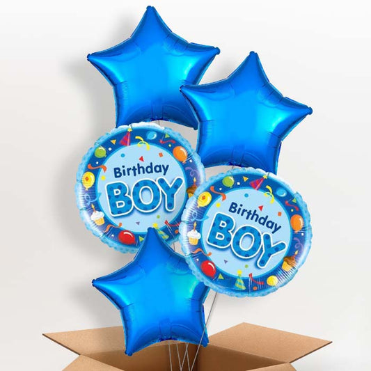 Birthday Boy Celebration Helium Balloon in a Box - 5 Balloon | Party Save Smile