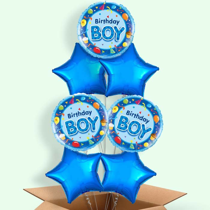 Birthday Boy Celebration Helium Balloon in a Box - 7 Balloon | Party Save Smile