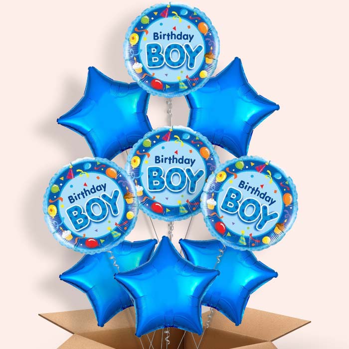 Birthday Boy Celebration Helium Balloon in a Box - 9 Balloon | Party Save Smile