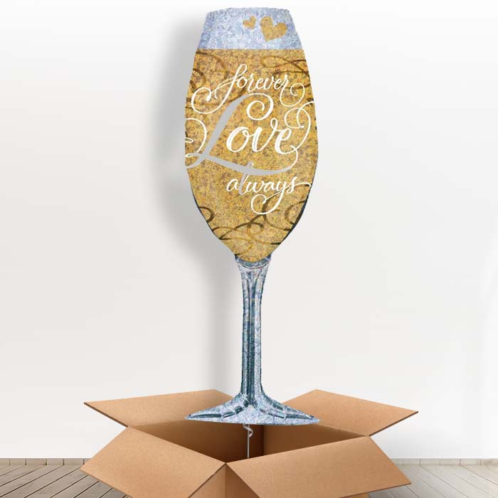 Champagne Glass Helium Balloon in a Box