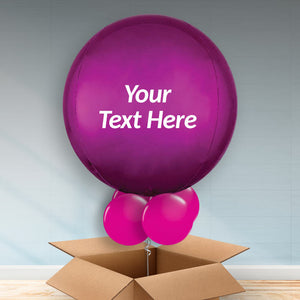 Personalised Hot Pink Orbz Helium Balloon in a Box
