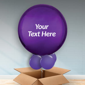 Personalised Purple Orbz Helium Balloon in a Box