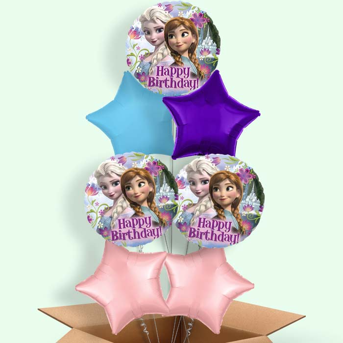 Happy Birthday Frozen Helium Balloons Delivered - 7 Balloon | Party Save Smile