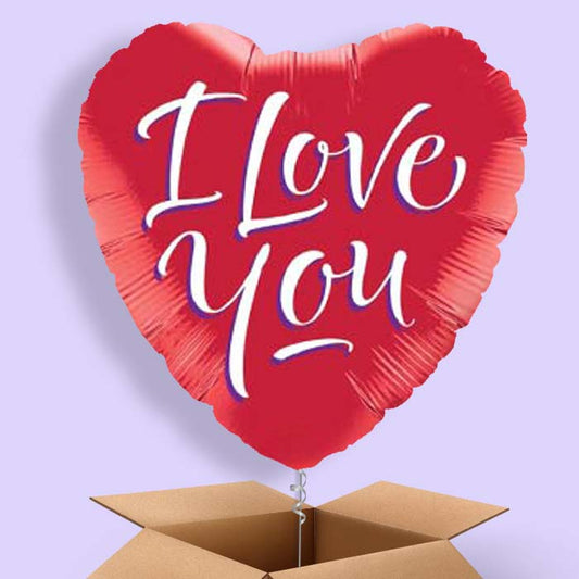 Red Heart I Love You Balloons in a Box